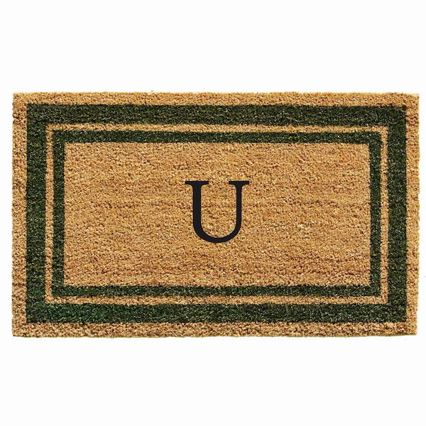 Calloway Mills Monogram Door Mat, Natural, Sage Green, 24 in W x 36 in L 153042436U - main